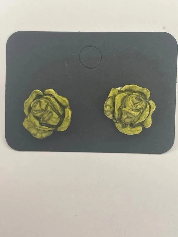 Boucles d’oreilles rose vert